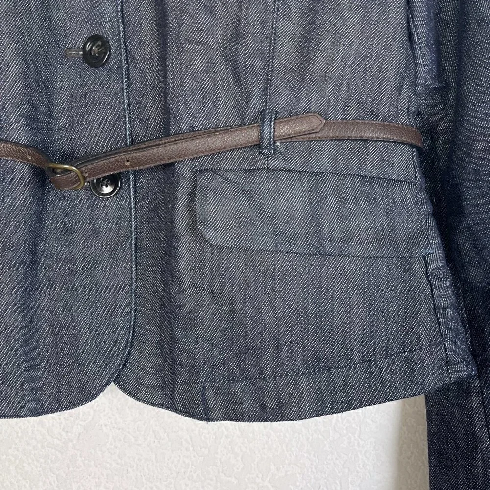 Ralph Lauren Denim Jacket Blazer Retro Belt Casual Preppy Medium - Picture 5 of 8